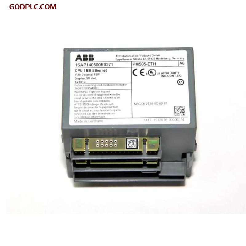 ABB PM585-ETH 1SAP140500R0271 CPU Programmable Logic Controller