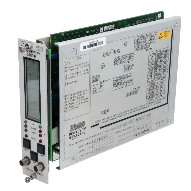 Bently Nevada 3300/16 XY/Gap Dual Vibration Monitor