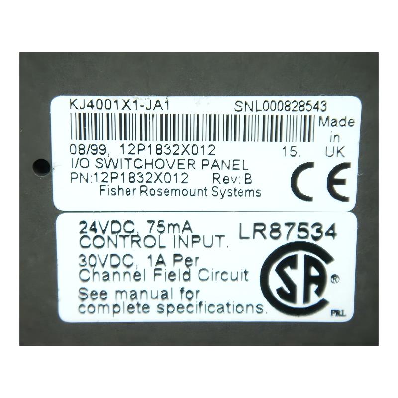 Emerson KJ4001X1-JA1 I/O Switching Panel