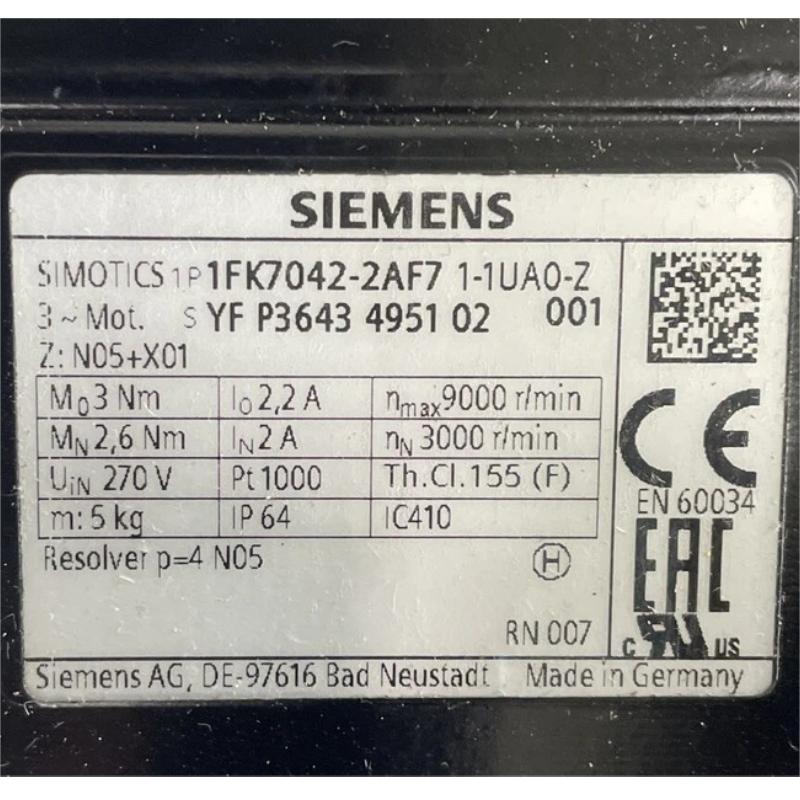 Siemens 1FK7042-2AF71-1UA0 Servo Motor