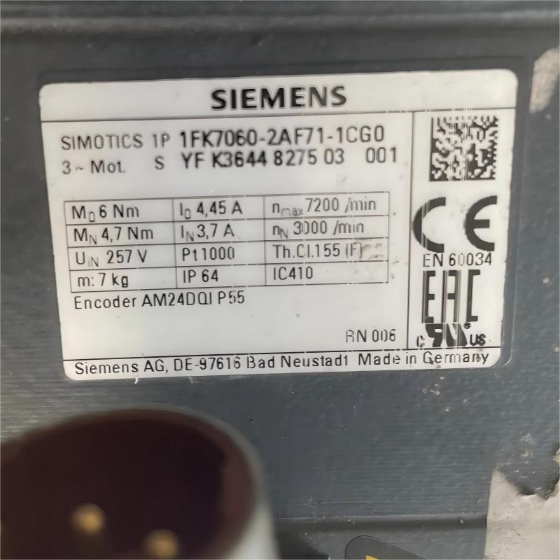 Siemens 1FK7060-2AF71-1CG0 Servo Motor