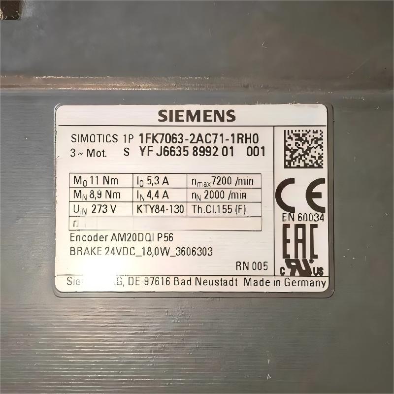Siemens 1FK7063-2AC71-1RH0 Servo Motor