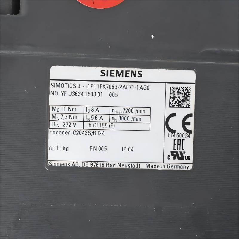 Siemens 1FK7063-2AF71-1AG0 Servo Motor