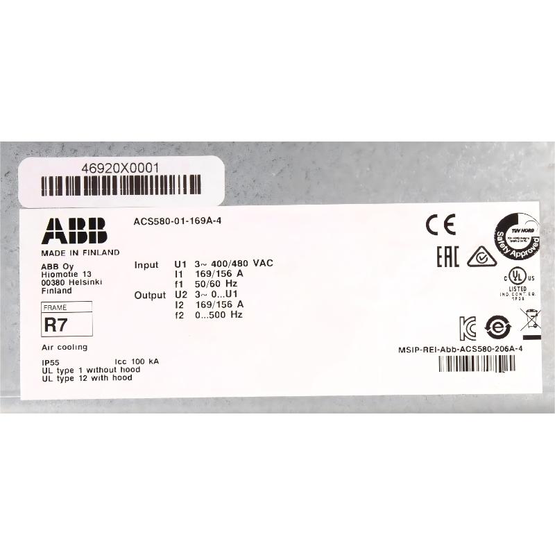 ABB ACS580-01-169A-4 3AUA0000080505 Variable Frequency Drive
