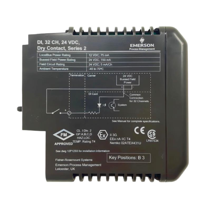 Emerson VE4001S2T2B4 KJ3203X1-BA1 12P3270X022 Input Module With Terminal Blocks