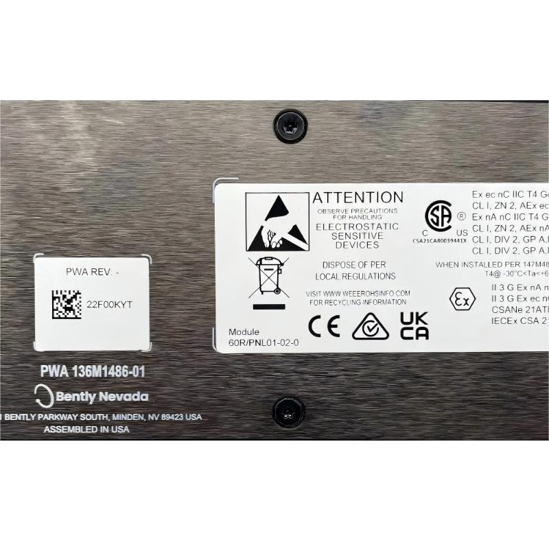Bently Nevada 60R/PNL01 3U Front Panel: SIM Card Not Detected