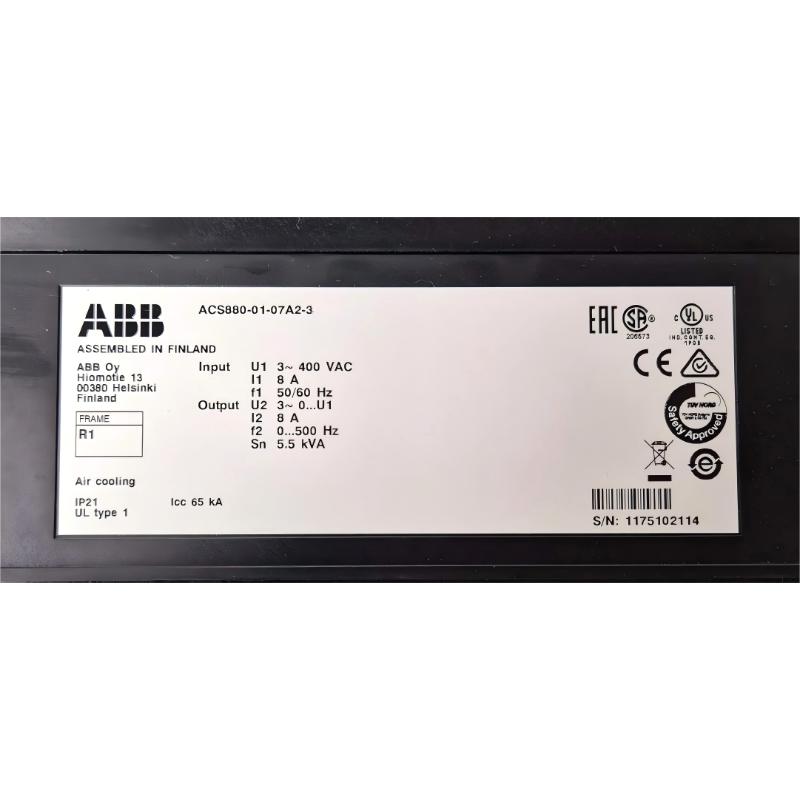 ABB ACS880-01-07A2-3 3AUA0000107988 Variable Frequency Drive