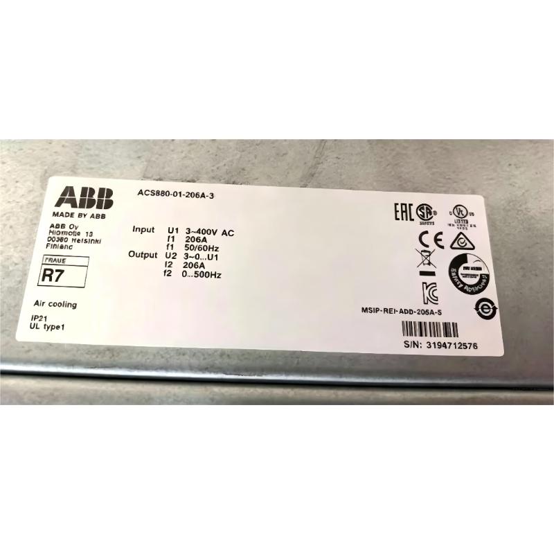 ABB ACS880-01-206A-3 3AUA0000108028 Variable Frequency Drive