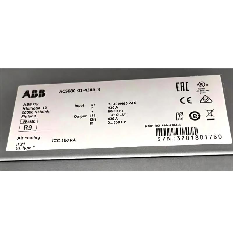 ABB ACS880-01-430A-3 3AUA0000108038 Variable Frequency Drive