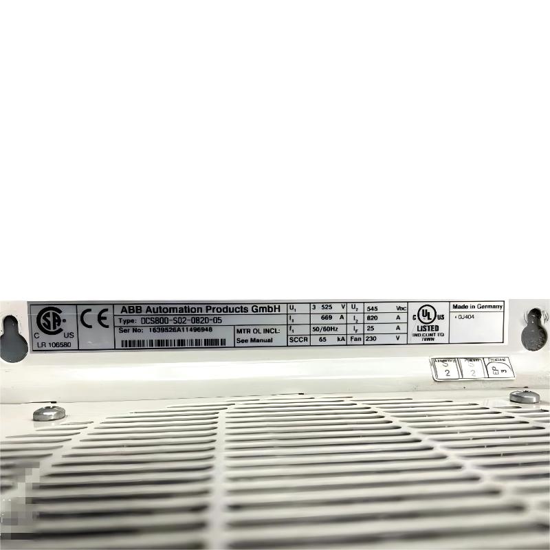 ABB DCS800-S02-0820-05 3AUA0000153659 DC Motor Speed Controller