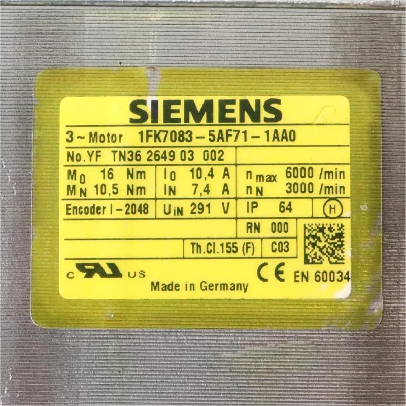 Siemens 1FK7083-5AF71-1AA0 Servo Motor