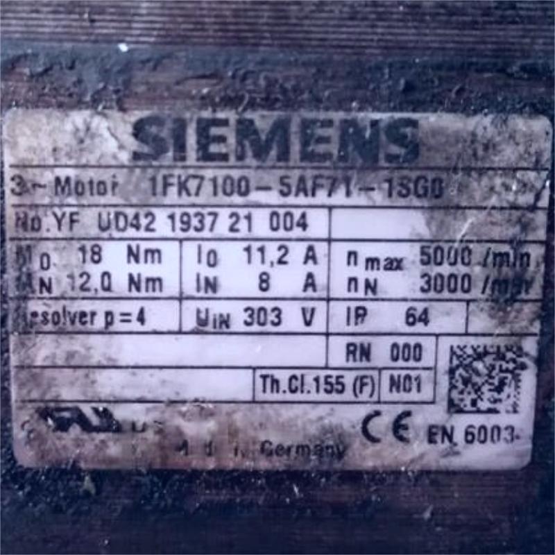Siemens 1FK7100-5AF71-1SG0 Servo Motor