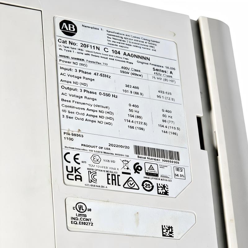 Allen Bradley 20F11NC104AA0NNNNN PowerFlex 753 AC Drive