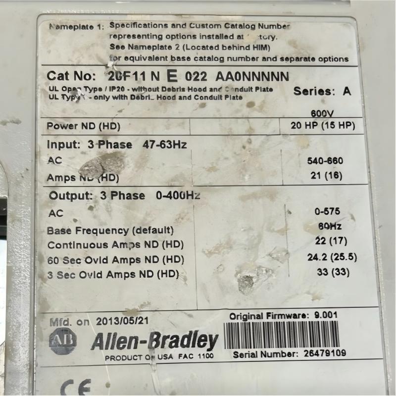 Allen Bradley 20F11NE022AA0NNNNN PowerFlex 753 AC Drive
