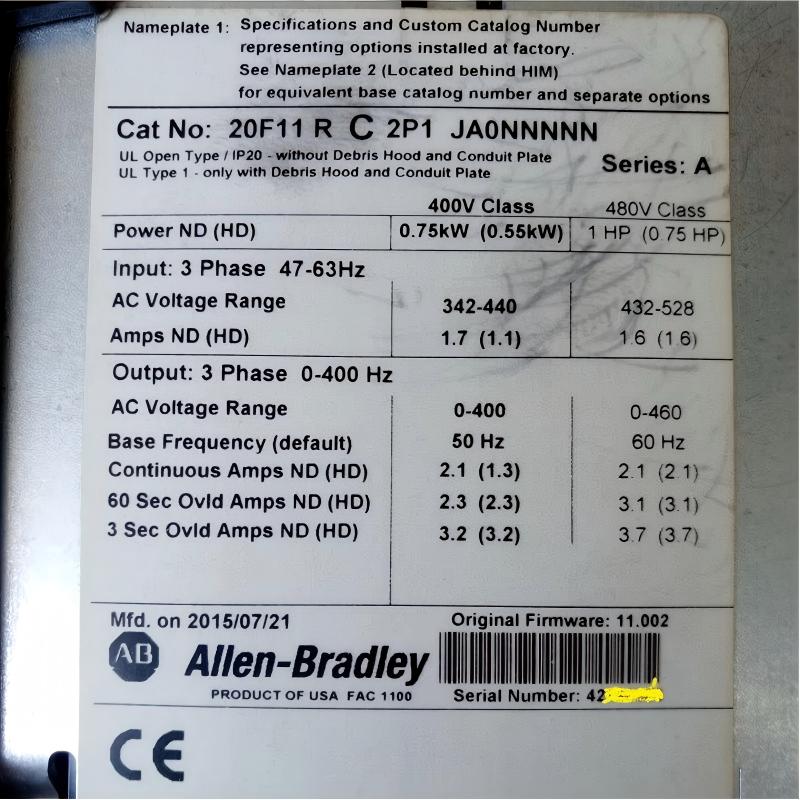 Allen-Bradley 20G11RD014AA0NNNNN PowerFlex 755 AC Drive – Technical Specifications and FAQ