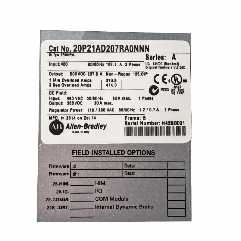 Allen Bradley 20P21AD207RA0NNN PowerFlex DC Drives