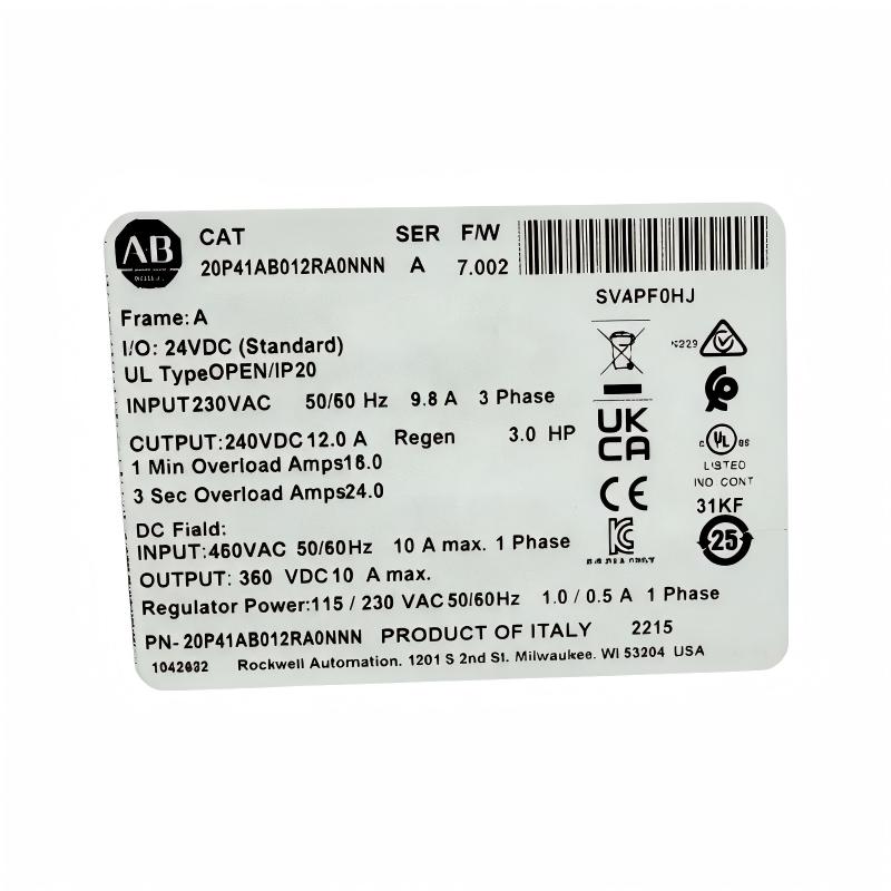 Allen Bradley 20P41AB012RA0NNN PowerFlex DC Drives