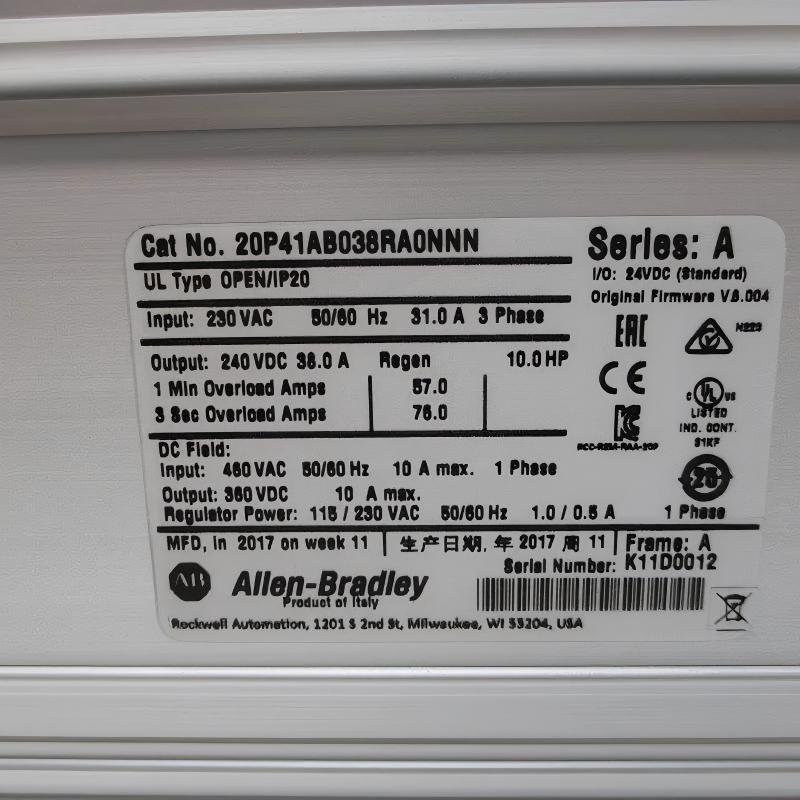 Allen Bradley 20P41AB038RA0NNN PowerFlex DC Drives